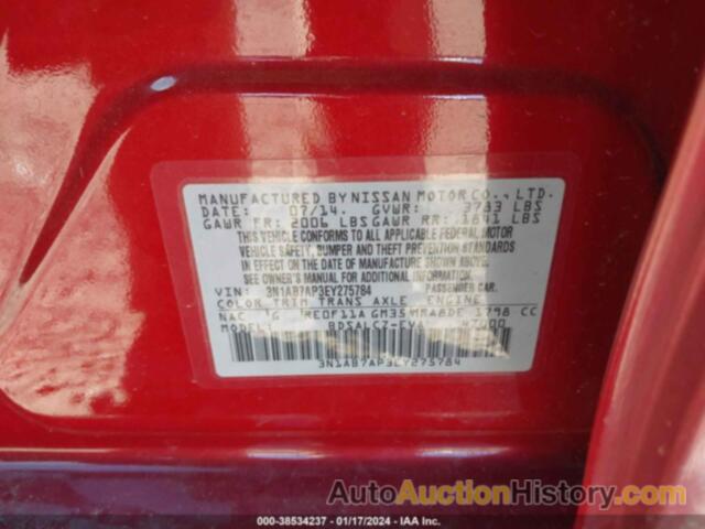 NISSAN SENTRA S, 3N1AB7AP3EY275784