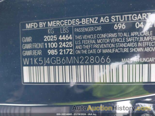 MERCEDES-BENZ CLA 250, W1K5J4GB6MN228066