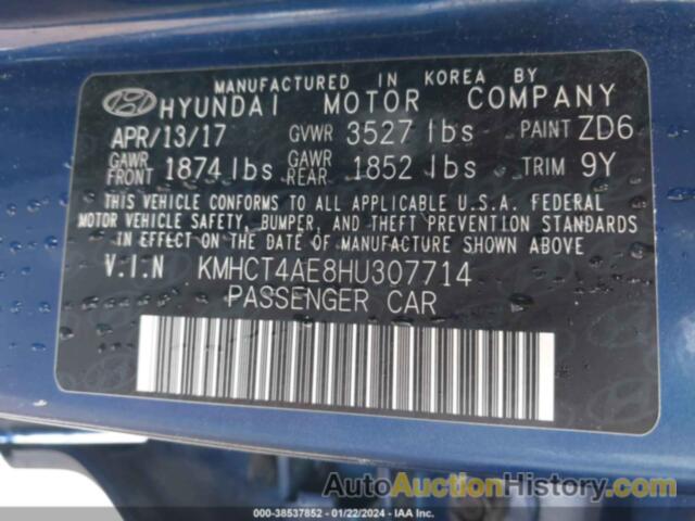 HYUNDAI ACCENT SE, KMHCT4AE8HU307714