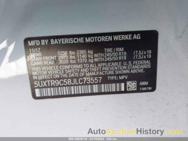 BMW X3 XDRIVE30I, 5UXTR9C58JLC73557