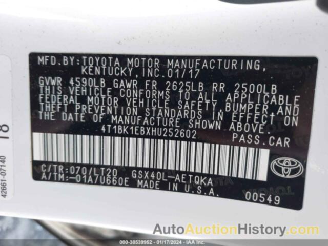 TOYOTA AVALON TOURING, 4T1BK1EBXHU252602