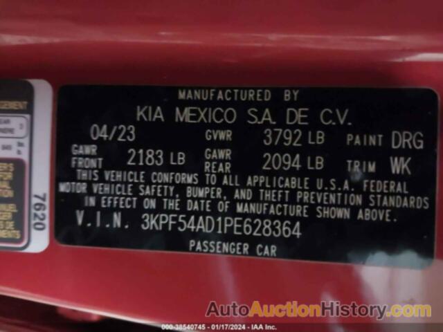 KIA FORTE GT-LINE, 3KPF54AD1PE628364