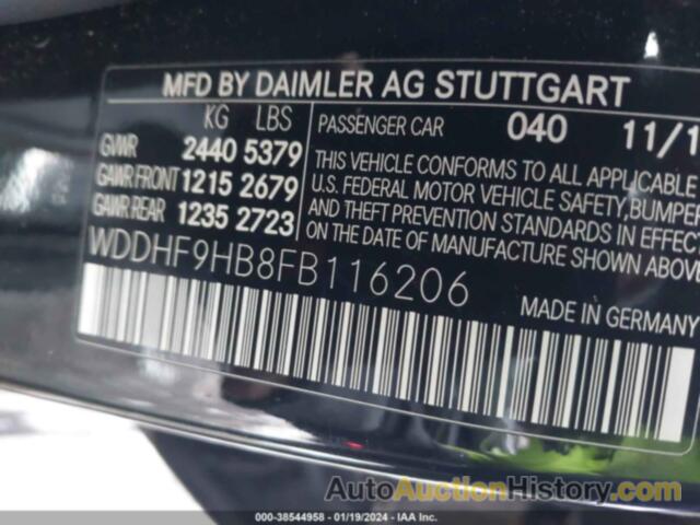 MERCEDES-BENZ E 250 BLUETEC 4MATIC, WDDHF9HB8FB116206