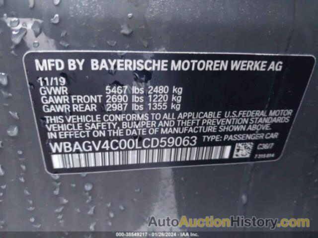 BMW 840I GRAN COUPE, WBAGV4C00LCD59063