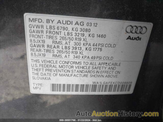 AUDI Q7 3.0T PREMIUM, WA1LGAFEXCD008809