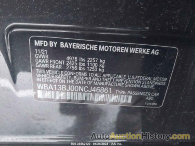 BMW 530I XDRIVE, WBA13BJ00NCJ46861