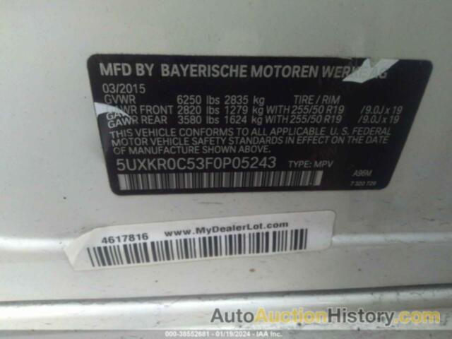 BMW X5 XDRIVE35I, 5UXKR0C53F0P05243