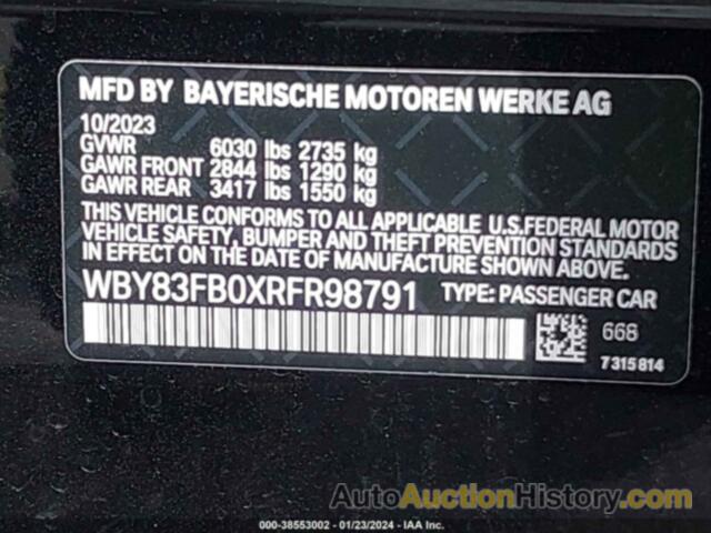 BMW I4 XDRIVE40, WBY83FB0XRFR98791