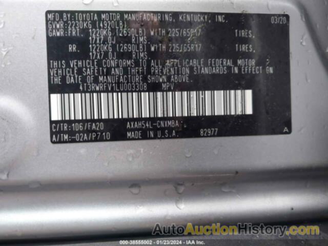 TOYOTA RAV4 XLE HYBRID, 4T3RWRFV1LU003308