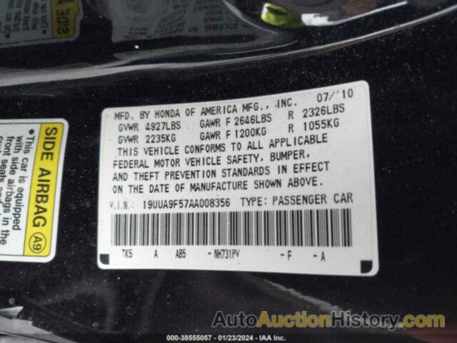 ACURA TL 3.7, 19UUA9F57AA008356