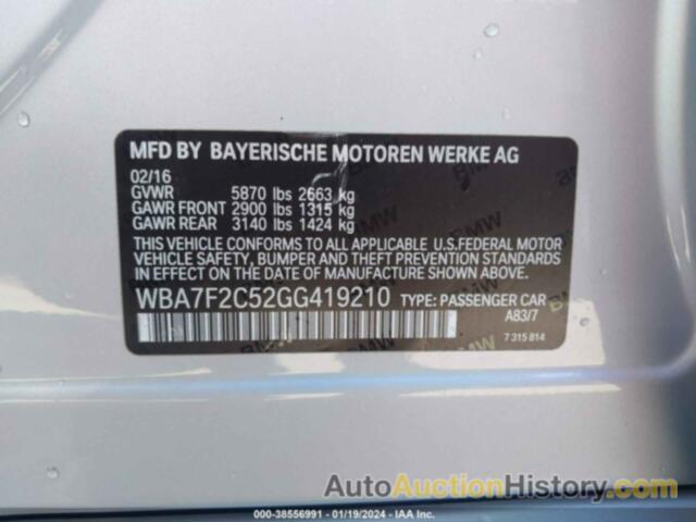 BMW 750I XDRIVE, WBA7F2C52GG419210