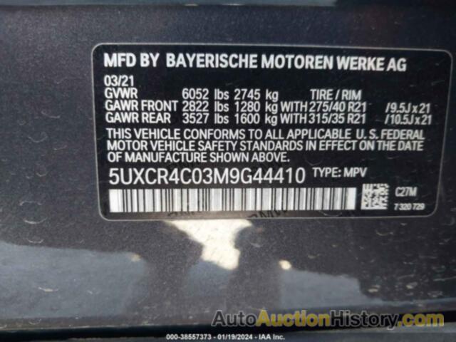 BMW X5 SDRIVE40I, 5UXCR4C03M9G44410