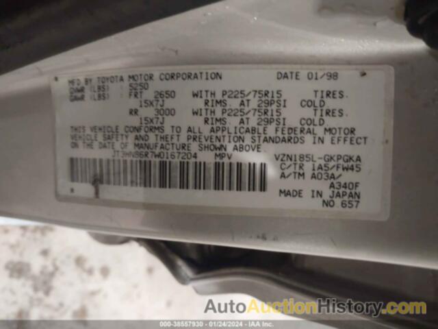 TOYOTA 4RUNNER SR5 V6, JT3HN86R7W0167204