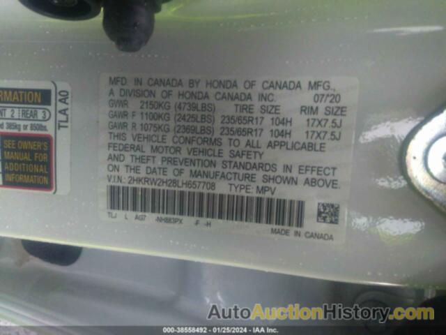 HONDA CR-V AWD LX, 2HKRW2H28LH657708