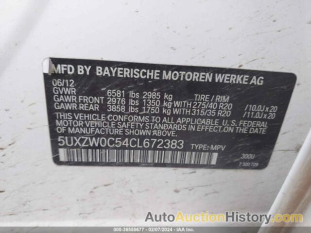 BMW X5 XDRIVE35D, 5UXZW0C54CL672383
