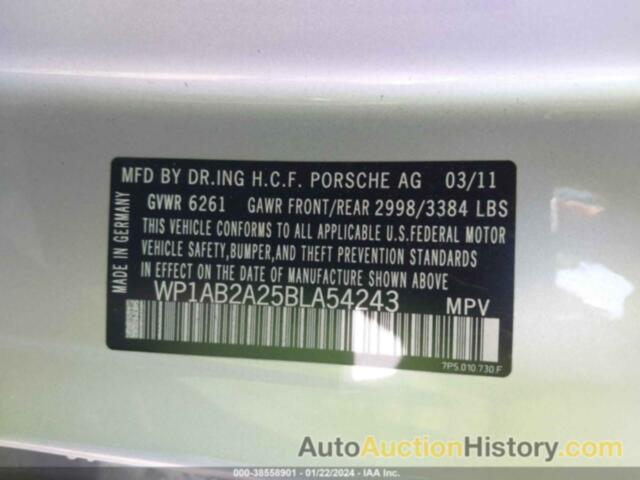 PORSCHE CAYENNE S, WP1AB2A25BLA54243