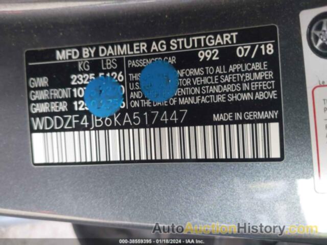 MERCEDES-BENZ E 300, WDDZF4JB6KA517447