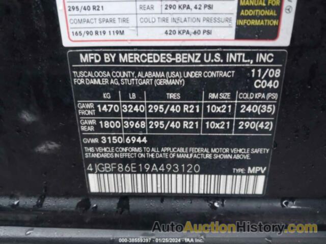 MERCEDES-BENZ GL 550 4MATIC, 4JGBF86E19A493120