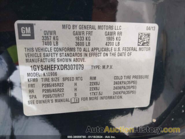 CADILLAC ESCALADE ESV LUXURY, 1GYS4HEFXDR307079