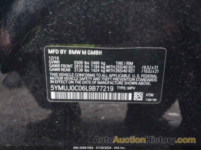 BMW X4 M, 5YMUJ0C06L9B77219