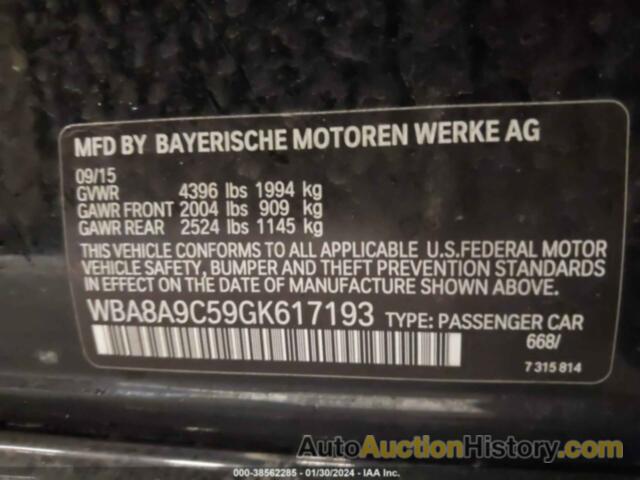 BMW 320I, WBA8A9C59GK617193