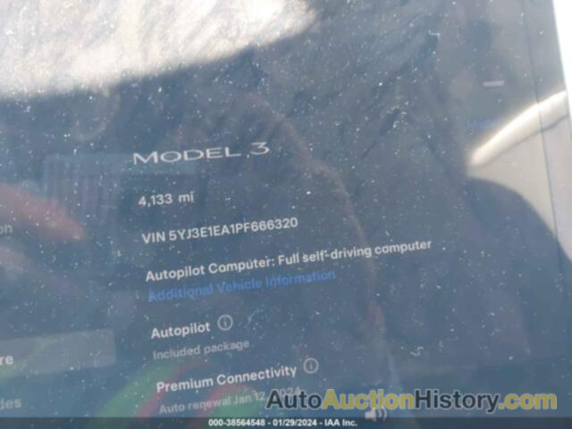 TESLA MODEL 3 REAR-WHEEL DRIVE, 5YJ3E1EA1PF666320