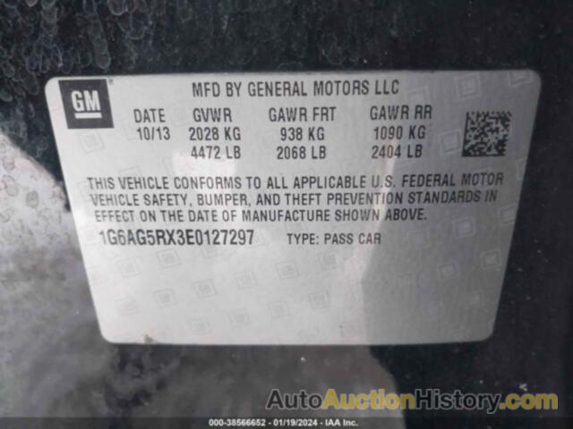 CADILLAC ATS STANDARD, 1G6AG5RX3E0127297