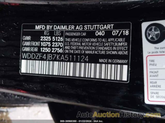 MERCEDES-BENZ E 300, WDDZF4JB7KA511124