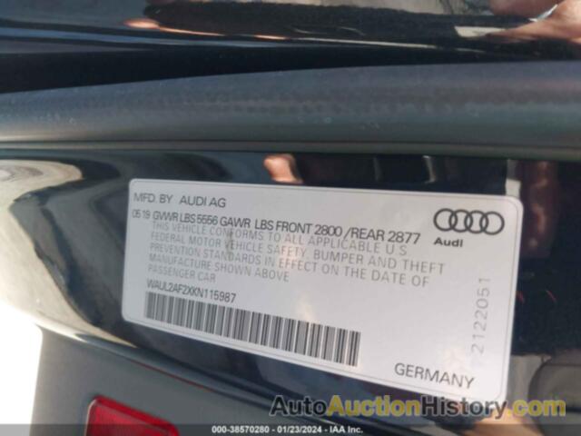 AUDI A6 55 PREMIUM, WAUL2AF2XKN115987