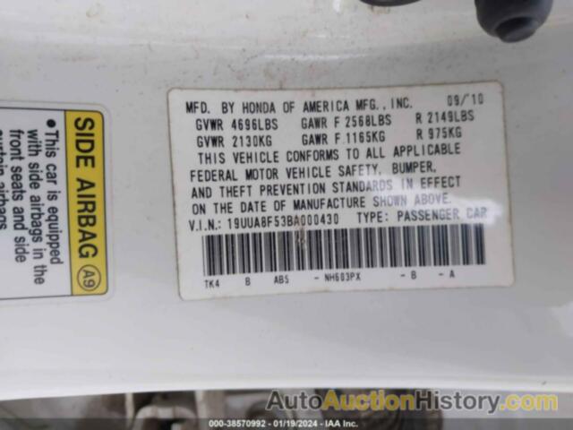 ACURA TL 3.5, 19UUA8F53BA000430