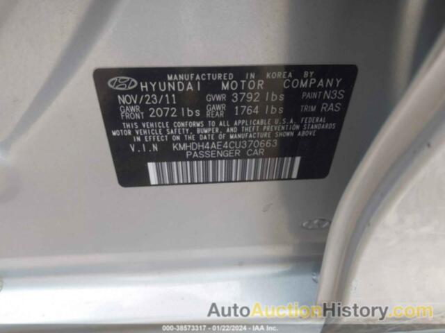 HYUNDAI ELANTRA GLS (ULSAN PLANT), KMHDH4AE4CU370663