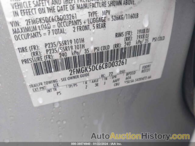 FORD FLEX LIMITED, 2FMGK5DC6CBD03261