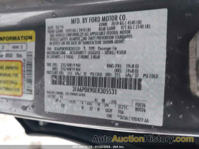 FORD FUSION TITANIUM, 3FA6P0K90ER305531