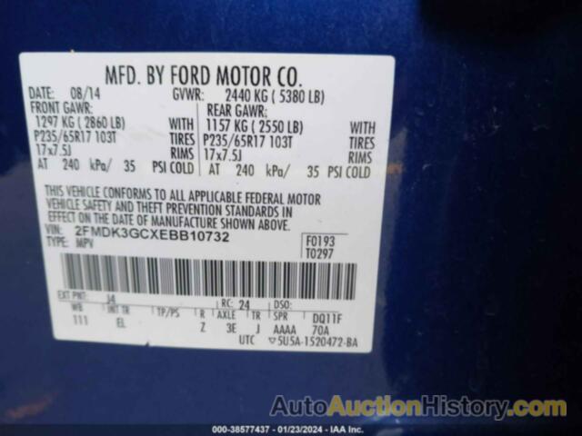 FORD EDGE SE, 2FMDK3GCXEBB10732