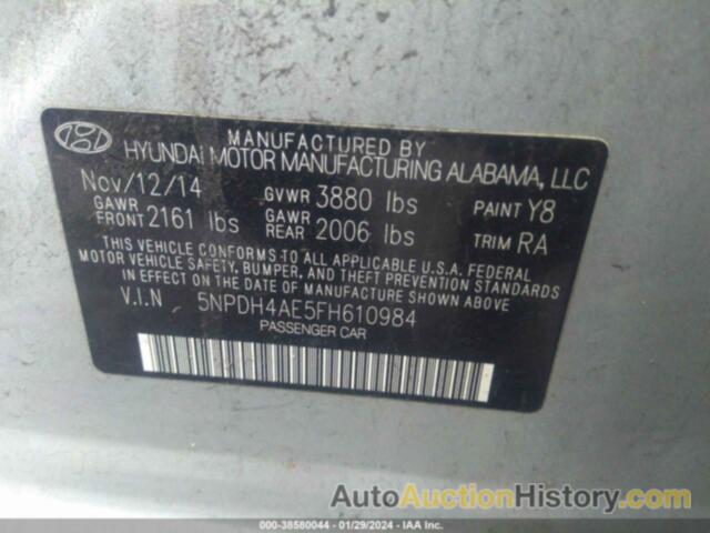 HYUNDAI ELANTRA SE, 5NPDH4AE5FH610984