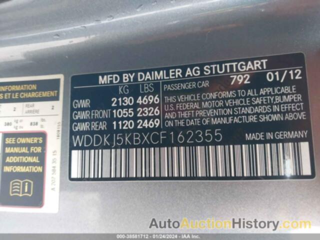 MERCEDES-BENZ E 350, WDDKJ5KBXCF162355