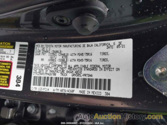 TOYOTA TACOMA SR5 V6, 3TMCZ5AN1MM426700