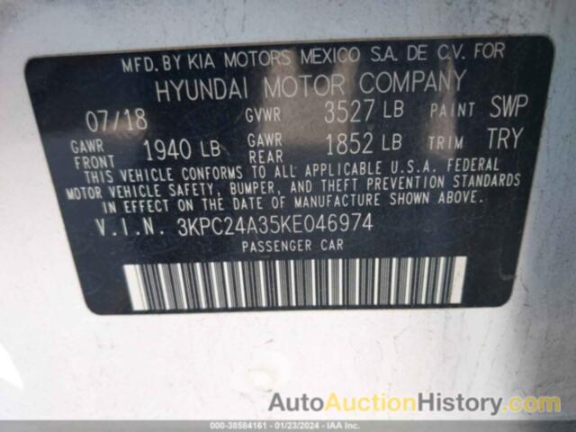 HYUNDAI ACCENT SE, 3KPC24A35KE046974