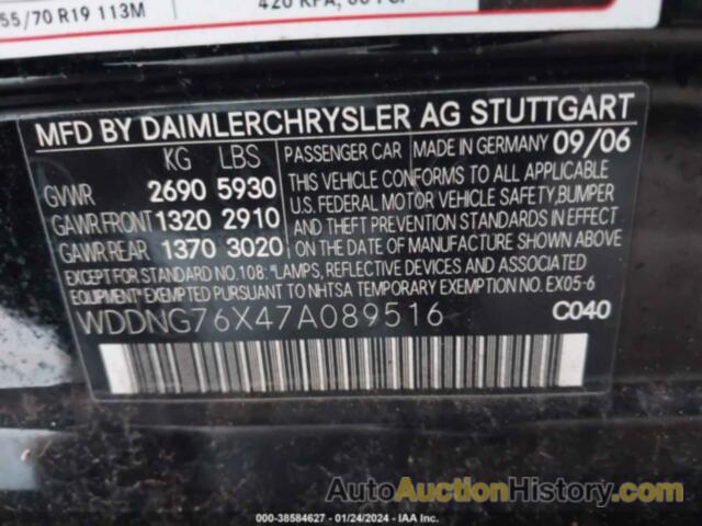 MERCEDES-BENZ S 600, WDDNG76X47A089516