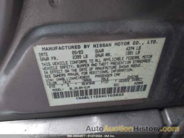 NISSAN ALTIMA 3.5 SE, 1N4BL11DX4C103833