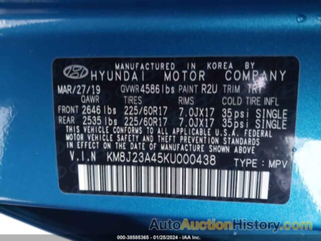 HYUNDAI TUCSON SE, KM8J23A45KU000438