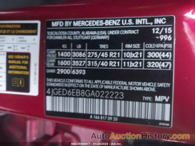 MERCEDES-BENZ GLE 450 AMG COUPE 4MATIC, 4JGED6EB8GA022223