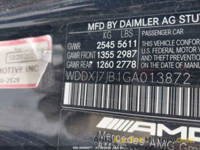 MERCEDES-BENZ AMG S 63 4MATIC, WDDXJ7JB1GA013872