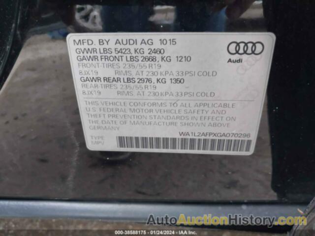 AUDI Q5 2.0T PREMIUM, WA1L2AFPXGA070296