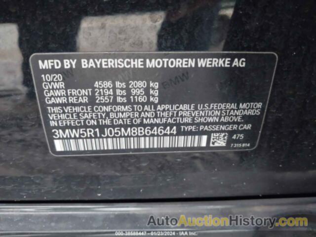 BMW 330I, 3MW5R1J05M8B64644