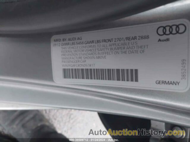 AUDI A7 3.0T PREMIUM, WAUYGAFC8DN057817