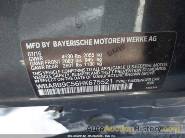 BMW 330 I, WBA8B9C56HK675521