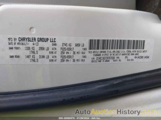 CHRYSLER TOWN & COUNTRY TOURING, 2C4RC1BG7DR767838