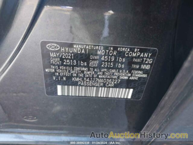 HYUNDAI SONATA LIMITED, KMHL54JJ7MA036227