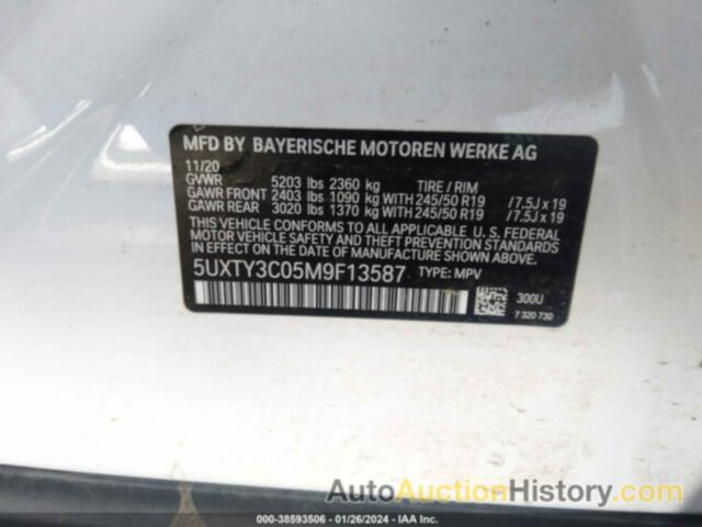 BMW X3 SDRIVE30I, 5UXTY3C05M9F13587